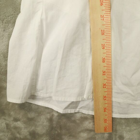 Madewell Embroidered White Poplin Puff‎ Sleeve V-Neck Mini Dress Size Small - Picture 8 of 10